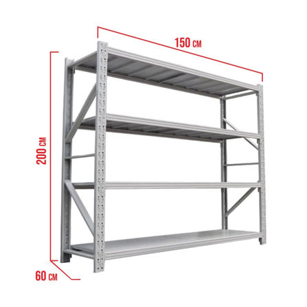 ชั้นเหล็ก 4 ชั้น MATALL 150x60x200 ซม. สีเทา_5