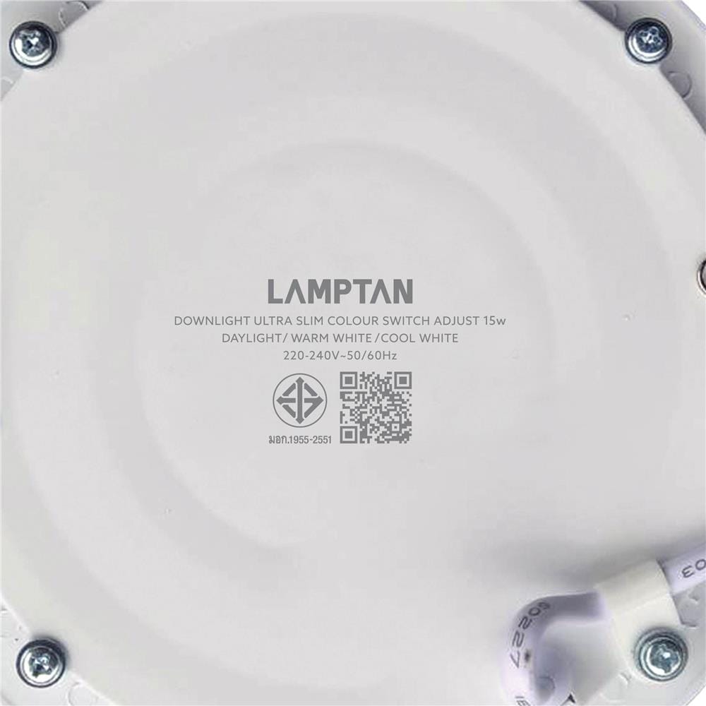ดาวน์ไลท์ LED LAMPTAN ADJUST 7 นิ้ว 15 วัตต์ DAYLIGHT/COOL WHITE/WARM WHITE สีขาว