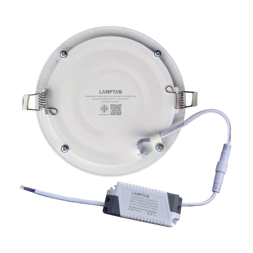 ดาวน์ไลท์ LED LAMPTAN ADJUST 7 นิ้ว 15 วัตต์ DAYLIGHT/COOL WHITE/WARM WHITE สีขาว