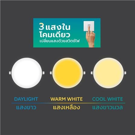 ดาวน์ไลท์ LED LAMPTAN ADJUST 7 นิ้ว 15 วัตต์ DAYLIGHT/COOL WHITE/WARM WHITE สีขาว_5