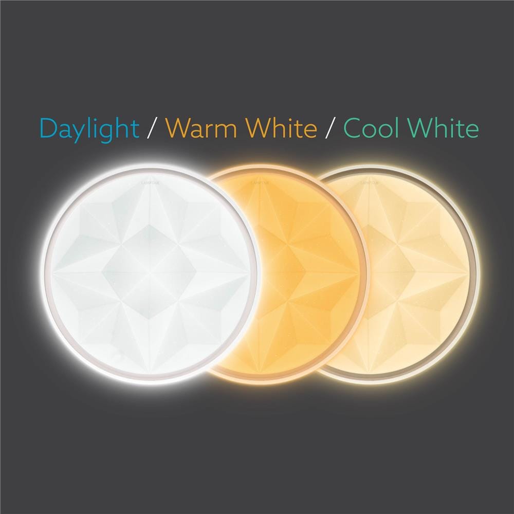 ไฟเพดาน LED LAMPTAN DIAMOND 19.5 นิ้ว 50 วัตต์ DAYLIGHT/COOL WHITE/WARM WHITE