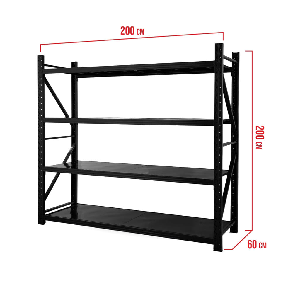 ชั้นเหล็ก 4 ชั้น MATALL 200x60x200 ซม. สีดำ