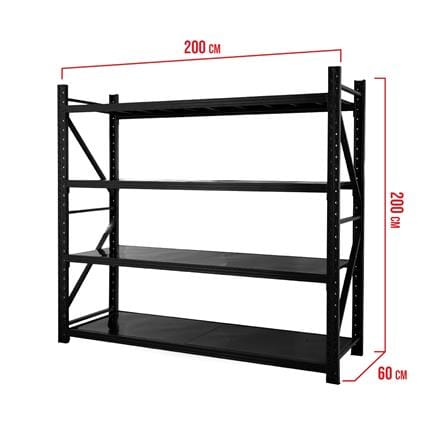 ชั้นเหล็ก 4 ชั้น MATALL 200x60x200 ซม. สีดำ_3
