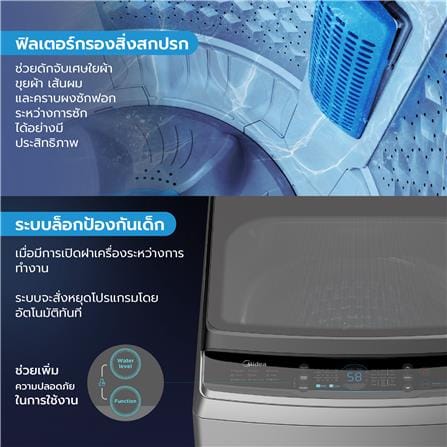 เครื่องซักผ้าฝาบน MIDEA MA200W130 13กก. สีเทา_11
