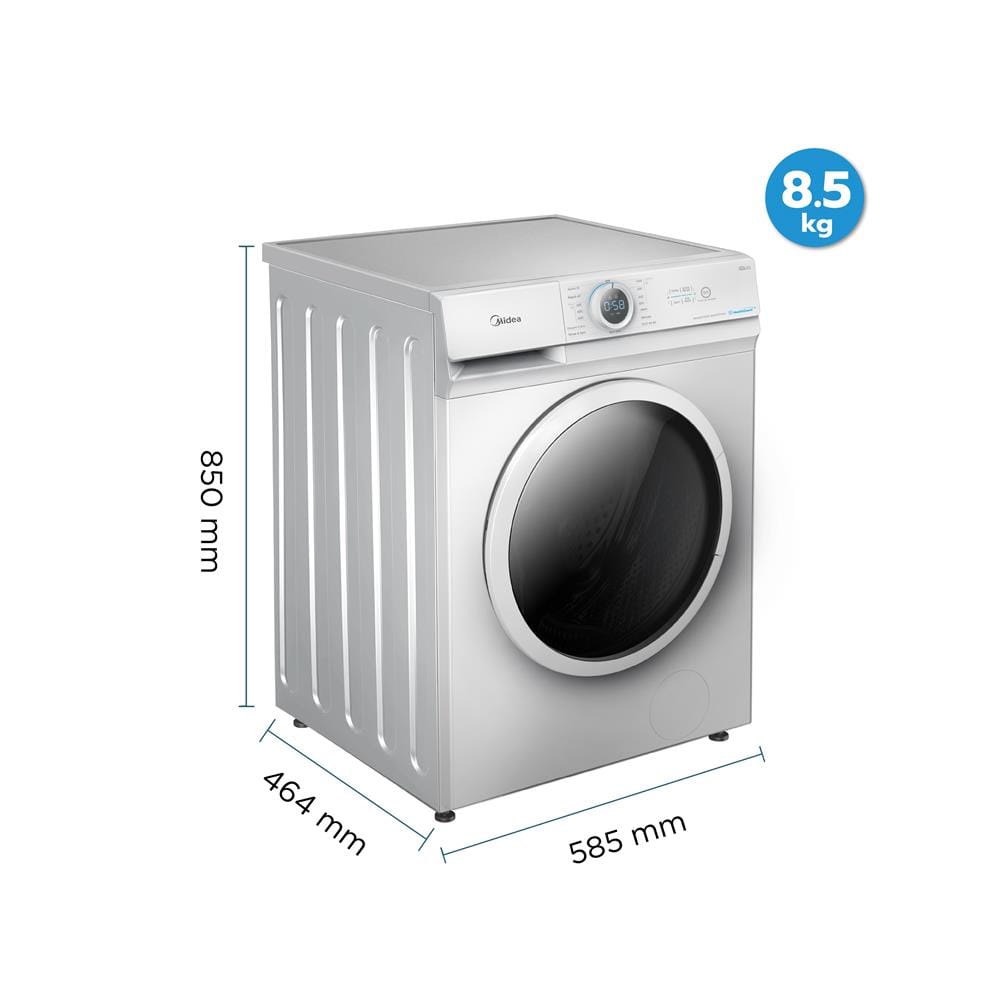 เครื่องซักผ้าฝาหน้า MIDEA MF100W85B 8.5 กก. สีขาว