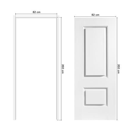 ชุดประตูภายนอก UPVC ไม่เจาะลูกบิด ECO-DOOR UPVC2 ลายไม้ 82x202 ซม. สีขาว พร้อมวงกบ WPC SM-100_3