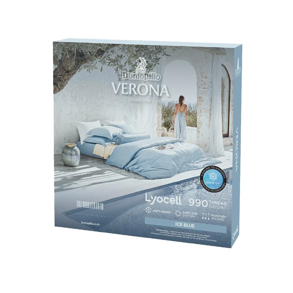 ชุดผ้าปูที่นอน 5 ฟุต (ชุด 5 ชิ้น) DUNLOPILLO VERONA VRN-02 S26 ICE BLUE