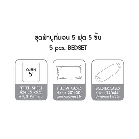 ชุดผ้าปูที่นอน 5 ฟุต (ชุด 5 ชิ้น) DUNLOPILLO VERONA VRN-02 S26 ICE BLUE_6