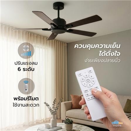 พัดลมไม่มีโคมไฟ CARINI ARCADIA 1011-NWP 52 นิ้ว สีดำ_6