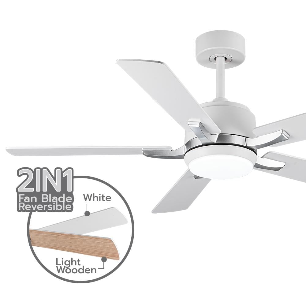 พัดลมมีโคมไฟ LED CARINI ARCADIA 1011-LWH 52 นิ้ว 24 วัตต์ DAYLIGHT/COOL WHITE/WARM WHITE สีขาว