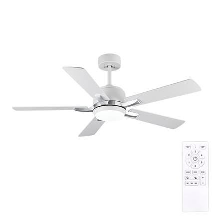พัดลมมีโคมไฟ LED CARINI ARCADIA 1011-LWH 52 นิ้ว 24 วัตต์ DAYLIGHT/COOL WHITE/WARM WHITE สีขาว_0