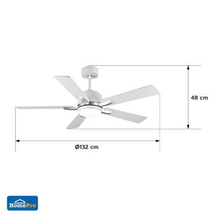 พัดลมมีโคมไฟ LED CARINI ARCADIA 1011-LWH 52 นิ้ว 24 วัตต์ DAYLIGHT/COOL WHITE/WARM WHITE สีขาว_4