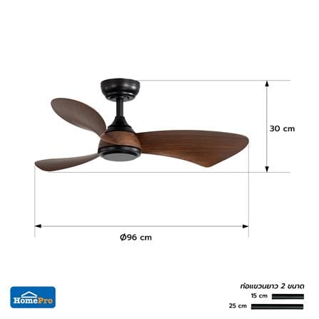 พัดลมไม่มีโคมไฟ CARINI ARCADIA 6015-ORB 38 นิ้ว สีดำ/น้ำตาล_7