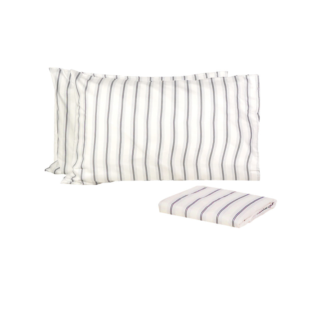 ชุดผ้าปูที่นอน 6 ฟุต (ชุด 3 ชิ้น) HOME LIVING STYLE SKYE สี WHITE & GREY