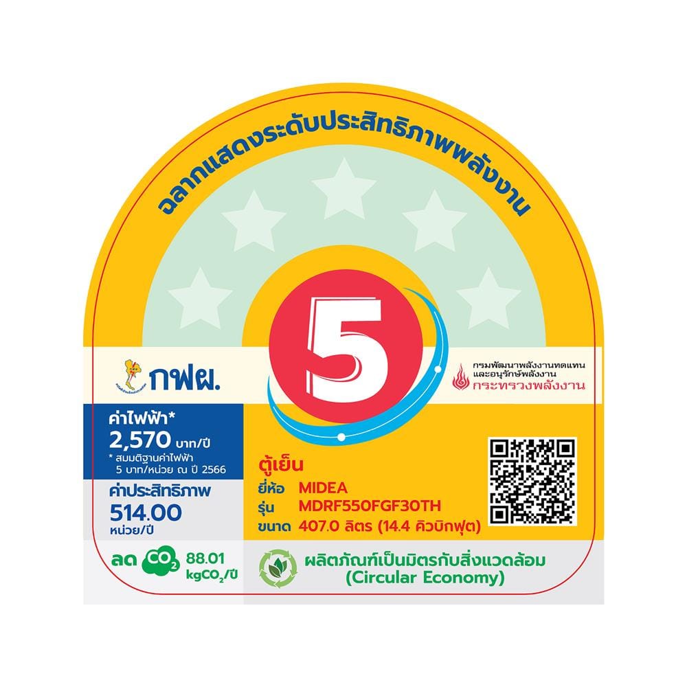ตู้เย็น MULTI DOOR MIDEA MDRF550FGF30TH 14.4 คิว สีดำ