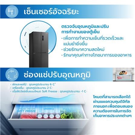 ตู้เย็น MULTI DOOR MIDEA MDRF550FGF30TH 14.4 คิว สีดำ_9