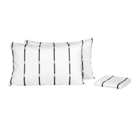 ชุดผ้าปูที่นอน 5 ฟุต (ชุด 3 ชิ้น) HOME LIVING STYLE SKYE สี WHITE & GREY_1