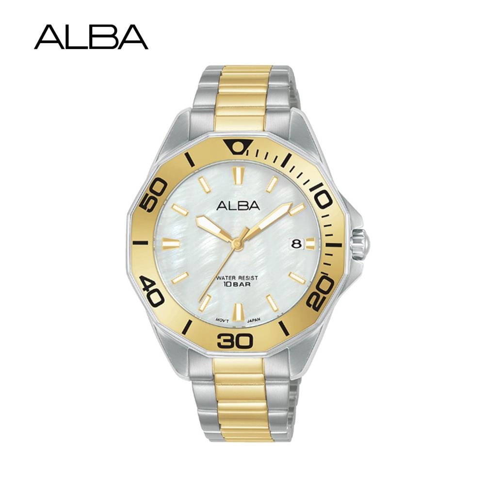 นาฬิกาข้อมือผู้หญิง ALBA รุ่น BOYISH QUARTZ AG8P21X ขนาด 36 มม. สีขาว