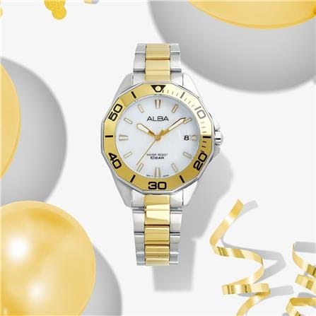 นาฬิกาข้อมือผู้หญิง ALBA รุ่น BOYISH QUARTZ AG8P21X ขนาด 36 มม. สีขาว_3
