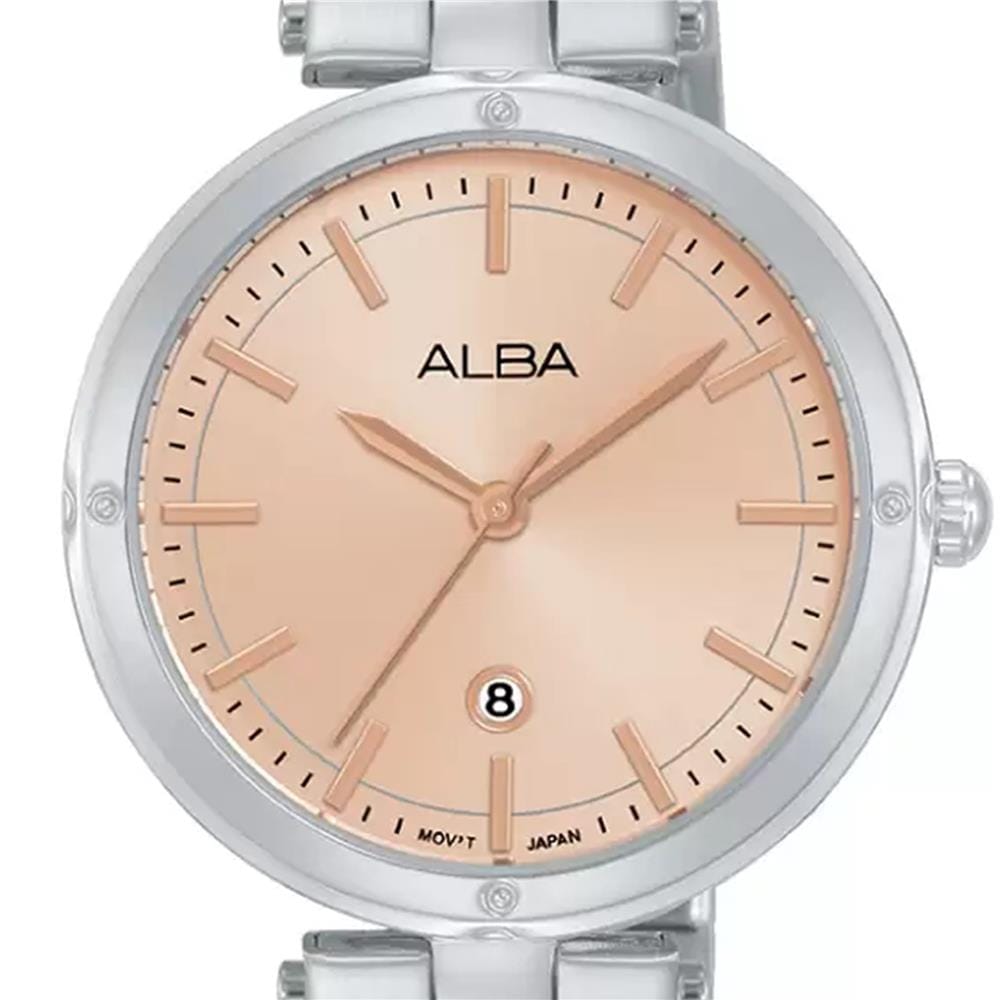 นาฬิกาข้อมือผู้หญิง ALBA รุ่น IKEBANA AH7DE1X ขนาด 32 มม. สีทองชมพู