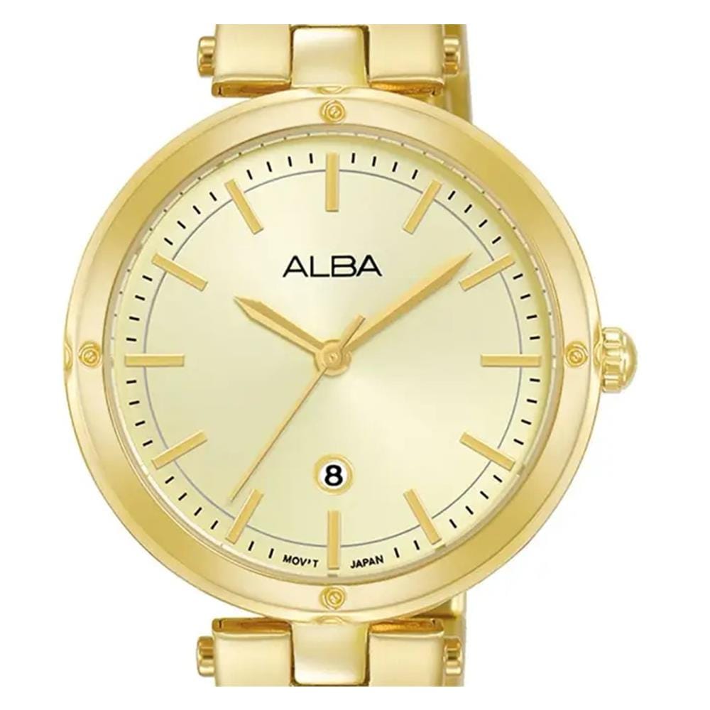 นาฬิกาข้อมือผู้หญิง ALBA รุ่น IKEBANA AH7DD4X ขนาด 32 มม. สีทอง