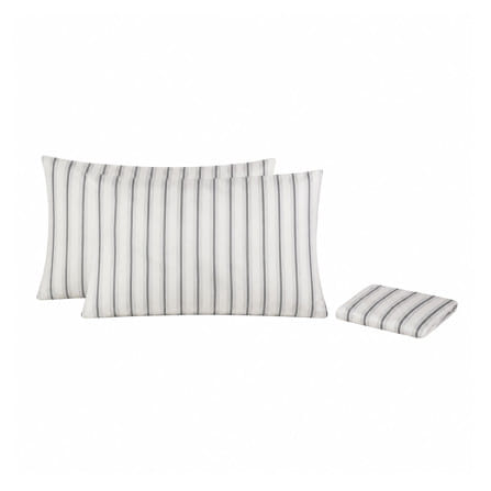 ชุดผ้าปูที่นอน 5 ฟุต (ชุด 3 ชิ้น) HOME LIVING STYLE SKYE สี WHITE & GREY_1