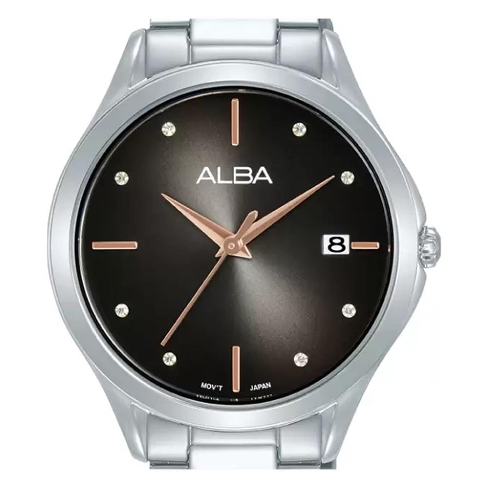 นาฬิกาข้อมือผู้หญิง ALBA รุ่น IKEBANA AG8P51X ขนาด 34 มม. สีดำ