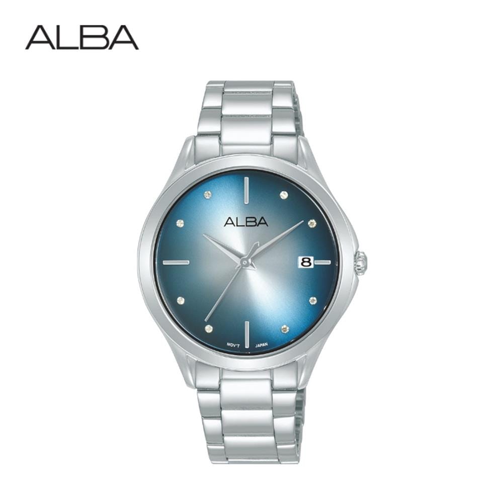 นาฬิกาข้อมือผู้หญิง ALBA รุ่น IKEBANA AG8P55X ขนาด 34 มม. สีฟ้า