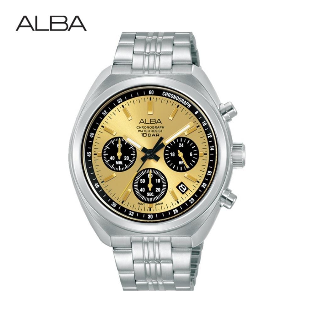 นาฬิกาข้อมือผู้ชาย ALBA รุ่น SPORTIVE AT3K01X ขนาด 40.95 มม. สีทอง