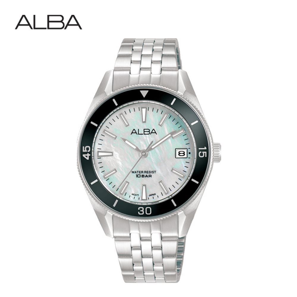 นาฬิกาข้อมือผู้หญิง ALBA รุ่น BOYISH AG8Q27X ขนาด 34 มม. สีขาว