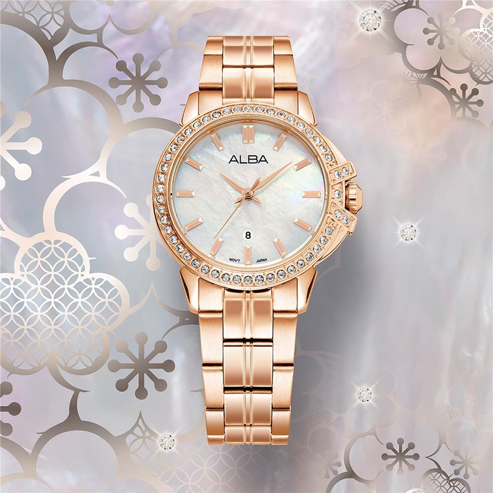 นาฬิกาข้อมือผู้หญิง ALBA รุ่น SIGNA AH7CW8X ขนาด 34 มม. สีขาว