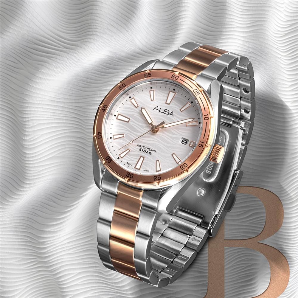 นาฬิกาข้อมือผู้หญิง ALBA รุ่น BOYISH QUARTZ AG8N56X ขนาด 36 มม. สีขาว