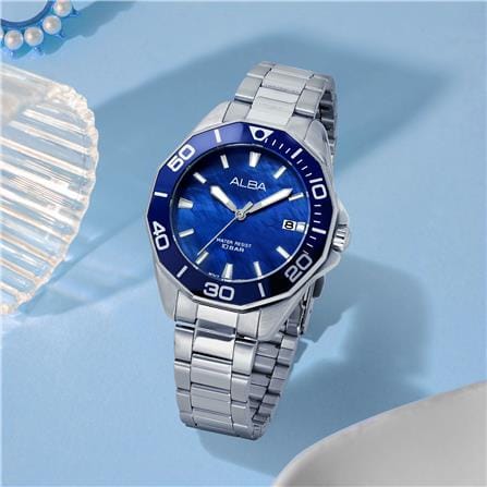 นาฬิกาข้อมือผู้หญิง ALBA รุ่น BOYISH QUARTZ AG8P25X ขนาด 36 มม. สีน้ำเงิน_2