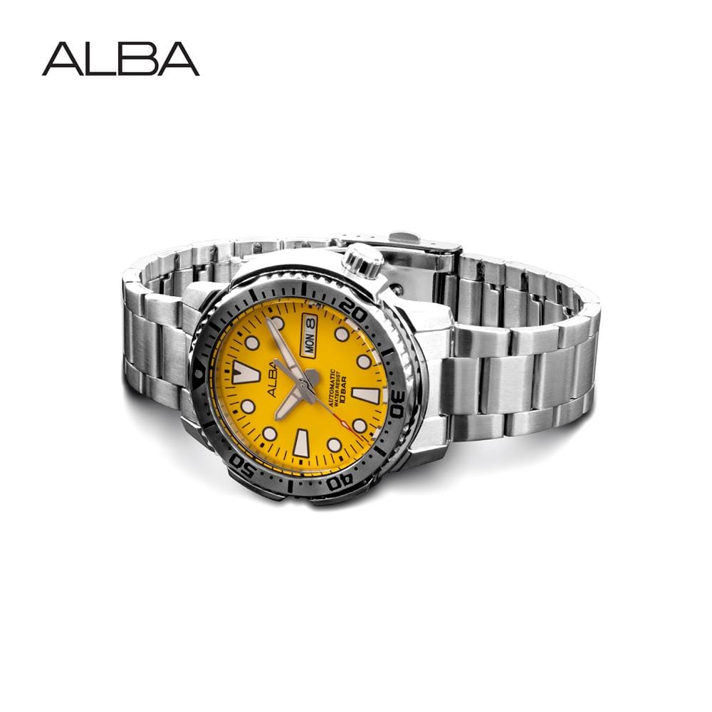 นาฬิกาข้อมือผู้ชาย ALBA รุ่น MINI TUNA AL4607X ขนาด 43 มม. สีเหลือง