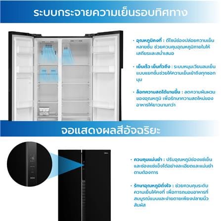 ตู้เย็น SIDE BY SIDE MIDEA RS710 19.3 คิว สีดำ_7