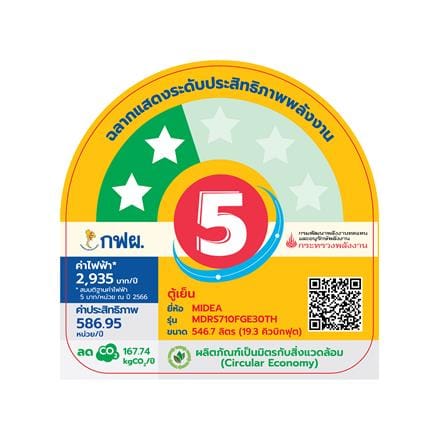 ตู้เย็น SIDE BY SIDE MIDEA RS710 19.3 คิว สีดำ_12