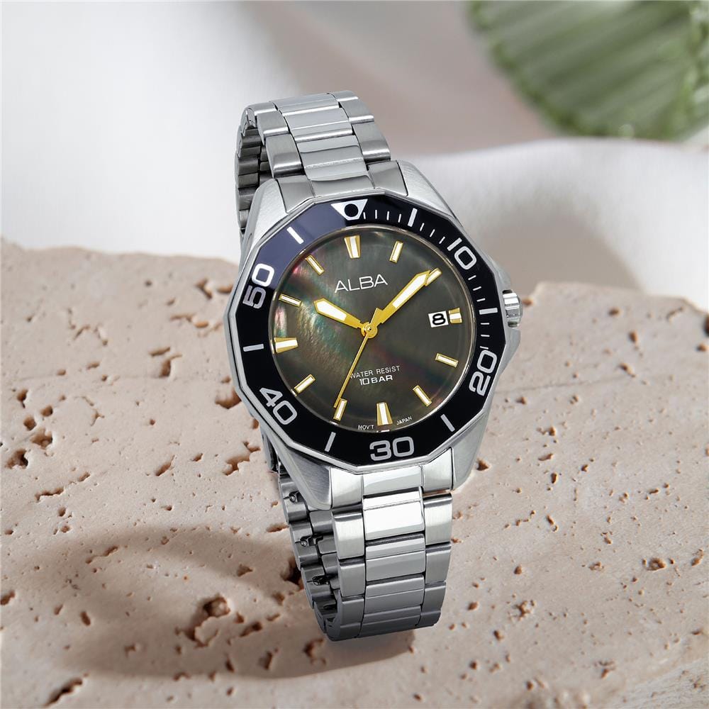 นาฬิกาข้อมือผู้ชาย ALBA รุ่น BOYISH QUARTZ AG8P23X ขนาด 36 มม. สีดำ