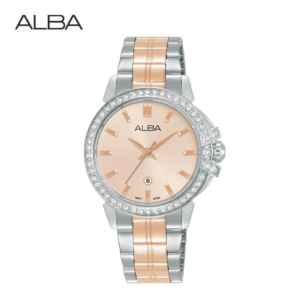 นาฬิกาข้อมือผู้หญิง ALBA รุ่น SIGNA AH7CX1X ขนาด 34 มม. สีชมพู