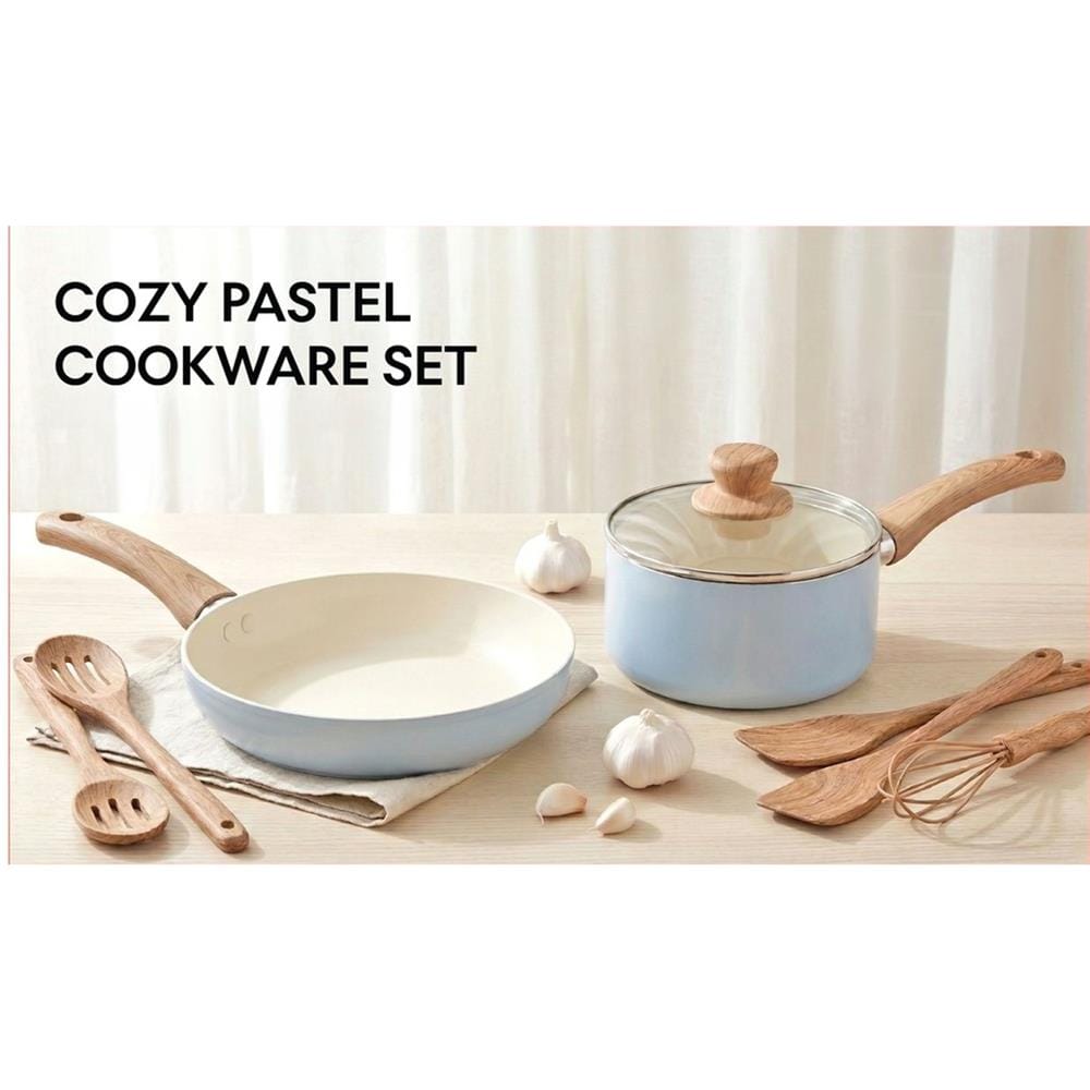 ชุดเครื่องครัว LOCKNLOCK COZY PASTEL IH สีฟ้า