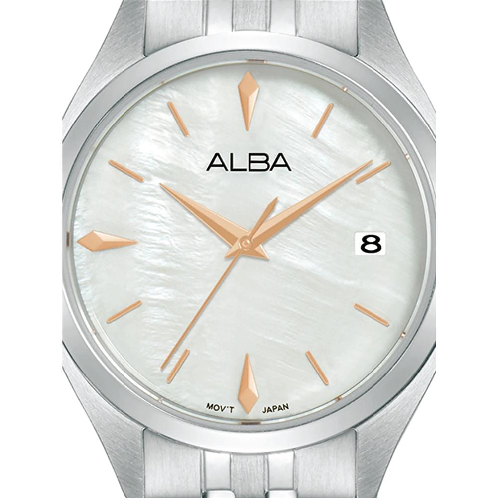 นาฬิกาข้อมือผู้หญิง ALBA รุ่น IKEBANA AG8P39X ขนาด 32 มม. สีขาว