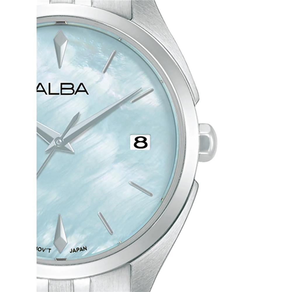 นาฬิกาข้อมือผู้หญิง ALBA รุ่น IKEBANA AG8P43X ขนาด 32 มม. สีฟ้า
