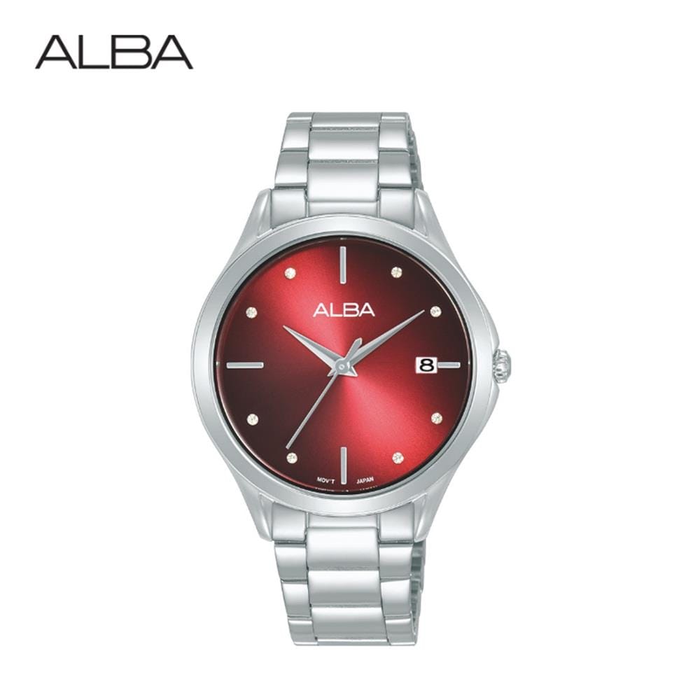 นาฬิกาข้อมือผู้หญิง ALBA รุ่น IKEBANA AG8P53X ขนาด 34 มม. สีแดง