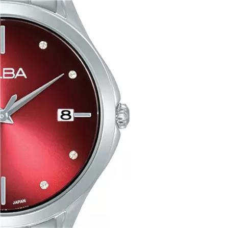 นาฬิกาข้อมือผู้หญิง ALBA รุ่น IKEBANA AG8P53X ขนาด 34 มม. สีแดง_2