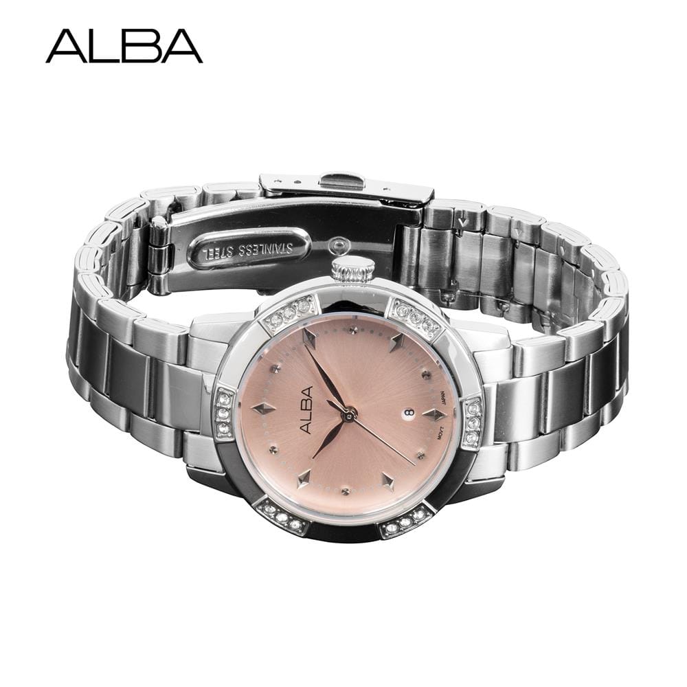 นาฬิกาข้อมือผู้หญิง ALBA รุ่น IKEBANA AH7DG5X ขนาด 32 มม. สีชมพู
