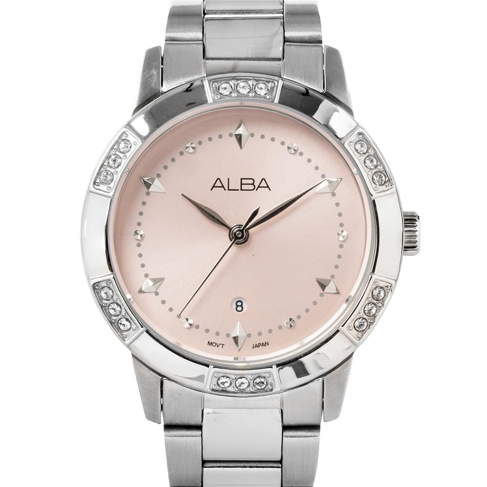 นาฬิกาข้อมือผู้หญิง ALBA รุ่น IKEBANA AH7DG5X ขนาด 32 มม. สีชมพู