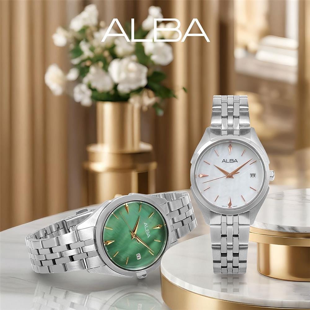 นาฬิกาข้อมือผู้หญิง ALBA รุ่น IKEBANA AG8P37X ขนาด 32 มม. สีเขียว