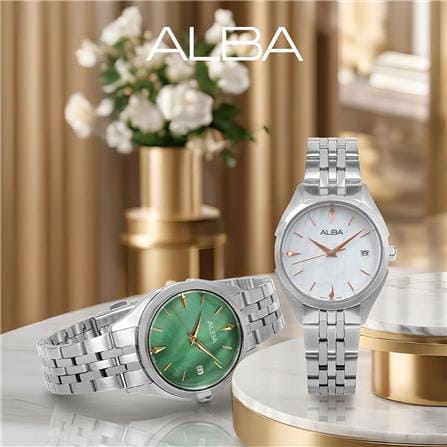 นาฬิกาข้อมือผู้หญิง ALBA รุ่น IKEBANA AG8P37X ขนาด 32 มม. สีเขียว_4