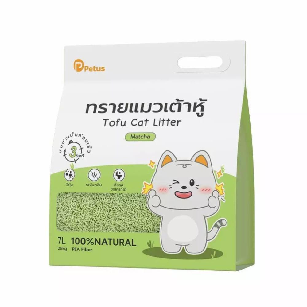 ทรายแมวเต้าหู้ PETUS กลิ่นมัทฉะ 7 ลิตร