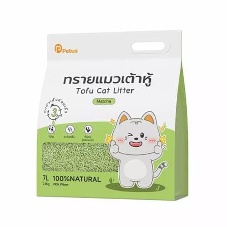 ทรายแมวเต้าหู้ PETUS กลิ่นมัทฉะ 7 ลิตร_0