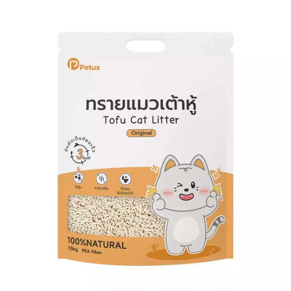 ทรายแมวเต้าหู้ PETUS กลิ่นออริจินัล 1.5 กก.